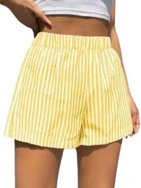 shein-spodenki-damskie-pomaranczowe-w-biale-paski-krotkie-na-lato-36-lyj