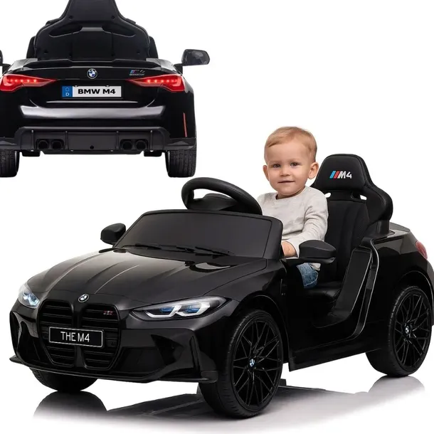 AUTO NA AKUMULATOR SAMOCHÓD ELEKTRYCZNY AUTKO BMW M4 EVA skóra czarny