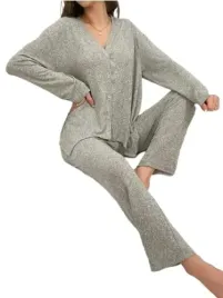 shein-damski-bezowy-wygodny-komplet-bluzka-spodnie-xl-lyt