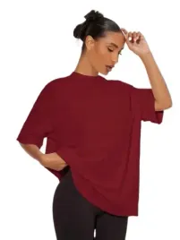 shein-damski-czerwony-t-shirt-gladki-klasyczny-36-lym
