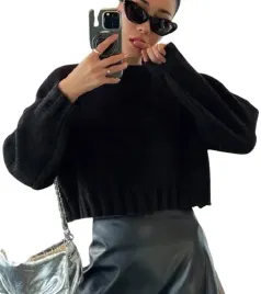 shein-sweter-damski-czarny-do-pasa-dlugi-rekaw-casual-l-1ao