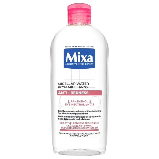 MIXA PŁYN MICELARNY DO SKÓRY WRAŻLIWEJ Z ALANTOINĄ NA ZACZERWIENIENIA 400ml