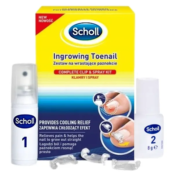 SCHOLL KLAMRY NA WRASTAJĄCE PAZNOKCIE ZESTAW KOREKCYJNY 10 KLAMEREK
