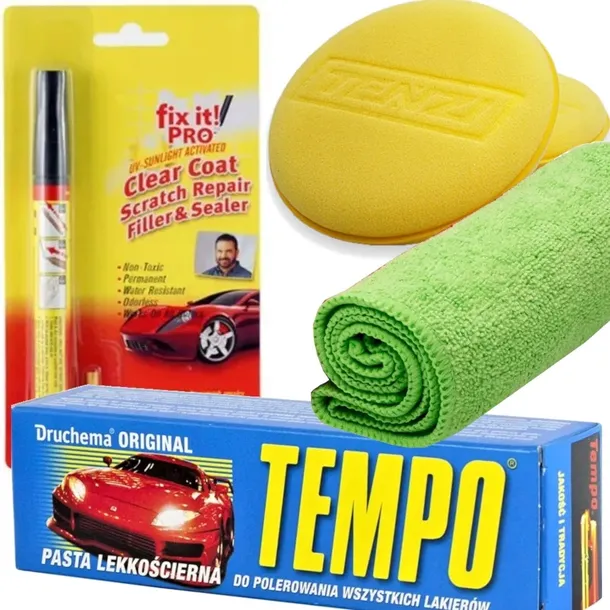 Pasta TEMPO polerska + Fix It! pisak do usuwania rys z lakieru
