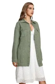 shein-kurtka-damska-zielona-jeansowa-40-42-lwn
