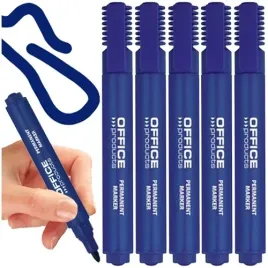 marker-permanentny-office-products-niebieski-pisak-okragly-5-szt