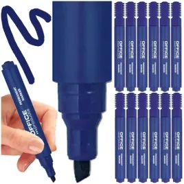 marker-permanentny-office-products-niebieski-pisak-wodoodporny-12-szt