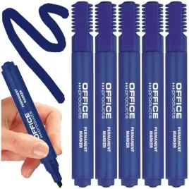 marker-permanentny-office-products-niebieski-pisak-wodoodporny-5-szt