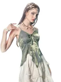 bluzka-damska-zielona-blyszczaca-casual-38-lol