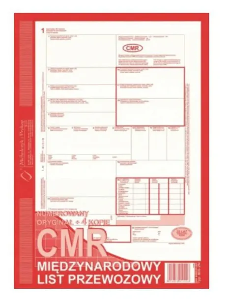 800-2 CMR A4 80kartek 1+4 międzynarodowy list przewozowy MICHALCZYK