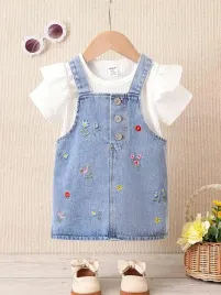 shein-dzieciecy-komplet-bluzka-i-spodniczka-jeansowa-82-lur