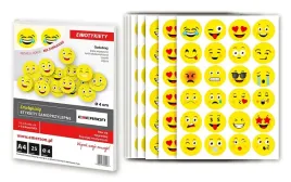 etykiety-a4-25-ark-kolka-40mm-zolte-buzka-mix-emotykiety