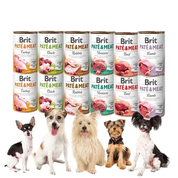 Brit Mokra Karma dla psa Pasztet z Kawałkami Mięsa MIX smaków 12*400g