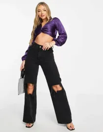 first-distraction-top-damski-czarny-satynowy-38-xbw