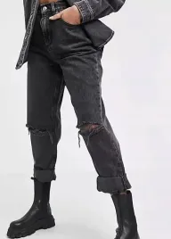 petite-czarne-mom-jeansy-wysoki-stan-w30-l28-rsa