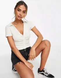 koszulka-polo-damska-bezowa-krotka-casual-m-xmn