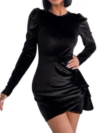 shein-sukienka-welurowa-damska-mini-czarna-z-marszczeniami-xl-l6b