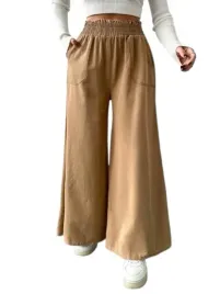 shein-spodnie-damskie-brazowe-z-gumka-szerokie-xl-l6d