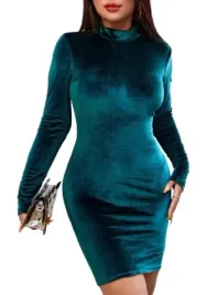 shein-sukienka-zielona-midi-ze-stojka-welurowa-xl-l6c