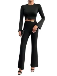 shein-damski-czarny-elegancki-komplet-bluzka-i-spodnie-xl-l6b