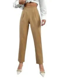shein-spodnie-damskie-brazowe-eleganckie-na-zamek-m-l6c