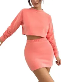 shein-komplet-damski-pomaranczowy-polarowy-bluzka-i-spodnica-m-l6c