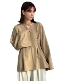 shein-bluzka-damska-bezowa-luzna-casual-xl-mqf