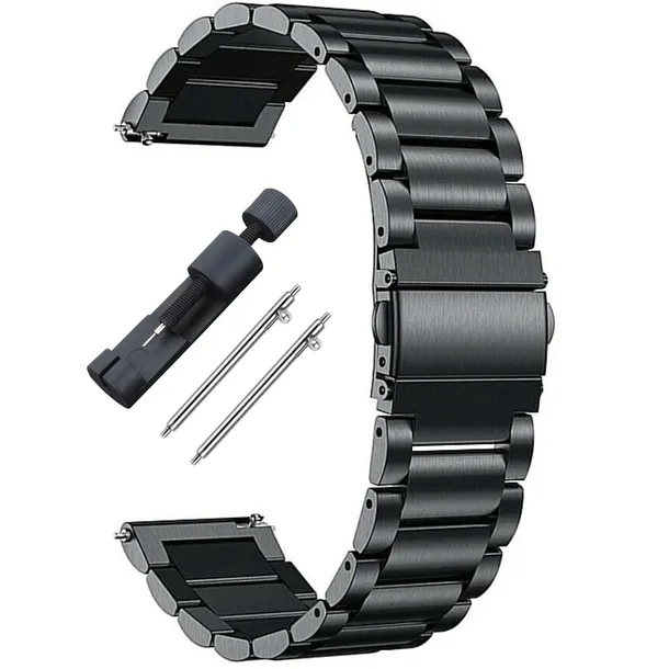 PASEK BRANSOLETA DO ZEGARKA SMARTWATCHA UNIWERSALNA 20mm CZARNA + TELESKOPY