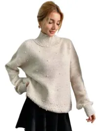 sweter-damski-bezowy-klasyczny-z-perlami-s-lxe