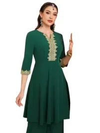 shein-sukienka-mini-zielona-z-koronka-prosta-xl-l5q