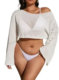 sweter-damski-bezowy-krotki-dlugi-rekaw-s-lsf