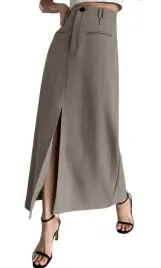dazy-spodnica-prosta-damska-maxi-khaki-xl-l5l