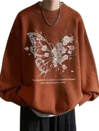 shein-meski-sweter-brazowy-klasyczny-wzor-m-l2e