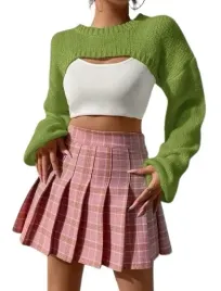 shein-sweter-damski-zielony-dlugi-rekaw-34-l2s
