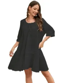 sukienka-czarna-prosta-przed-kolano-casual-l1p