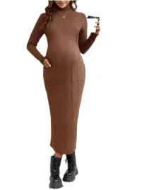 shein-brazowa-sukienka-ciazowa-prosta-40-42-lgv