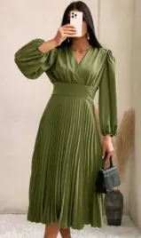 shein-damska-sukienka-plisowana-khaki-l-vby