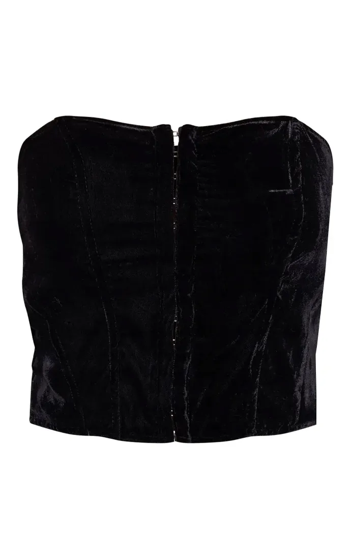 prettylittlething-top-czerny-welurowy-basic-34-egj-stan-nowy