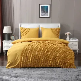 posciel-z-falbanka-ruffle-160x200-dwie-poszewki-70x80-musztardowy