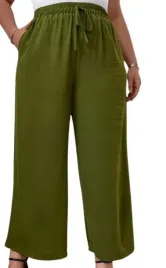 shein-spodnie-damskie-zielone-gladkie-basic-38-v7i