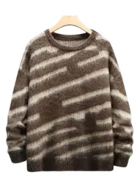sweter-meski-brazowy-z-dlugim-rekawem-wzor-m-lwy