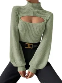 shein-sweter-golf-damski-casual-zielony-40-42-lwo
