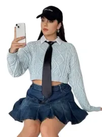 shein-plus-size-damski-sweter-niebieski-50-lwo