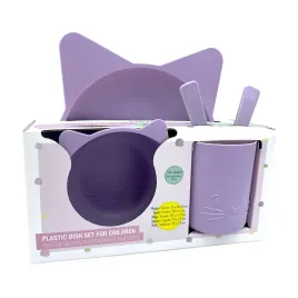smukee-zestaw-naczyn-plastikowych-dla-dzieci-kotek-5el-fioletowe