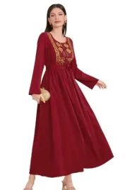 shein-sukienka-bordowa-damska-z-haftem-40-42-lgt
