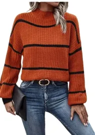 sweter-damski-brazowy-w-paski-casual-40-42-ltq