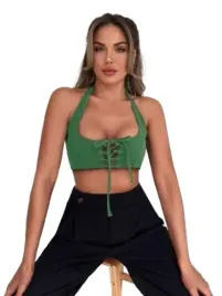 jeansowy-top-damski-zielony-wiazany-casual-m-ltj