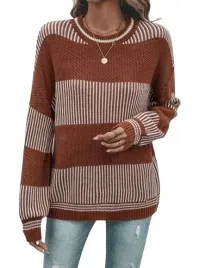 shein-sweter-damski-brazowy-dopasowany-40-42-lsq