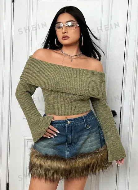 shein-plus-size-zielony-sweter-damski-basic-48-lws-linia-plus-size-duze-rozmiary