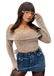 shein-plus-bluzka-damska-brazowa-casual-48-lrx